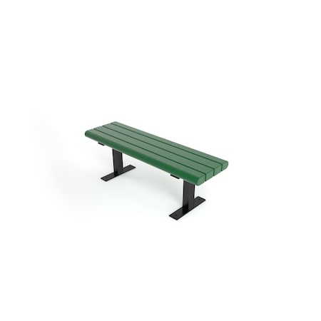 Frog Furnishings Green 4' Creedside Bench Surface Mount w/ Black Frame PB 4GRECRK